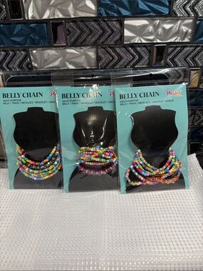Pastels Multicolor Beaded Belly Chain - Bright Pastel Mix